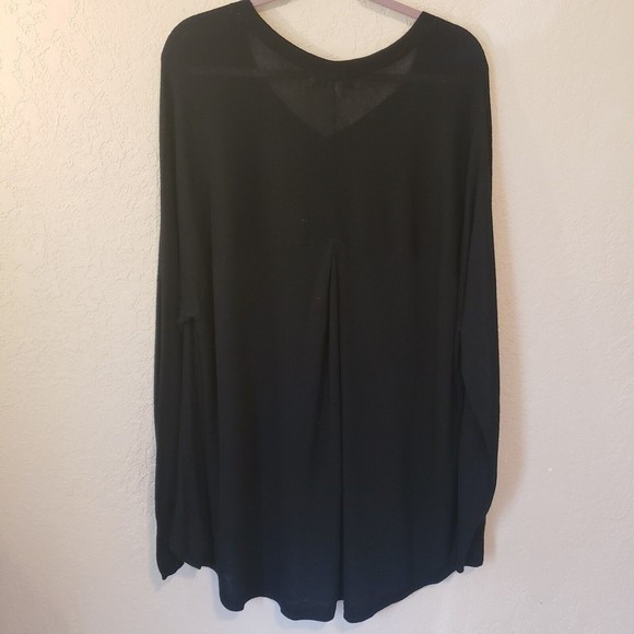 Ava & Viv Women's Size 2X Black Hi-lo Front Pleat Pullover Blouse - Picture 6 of 7